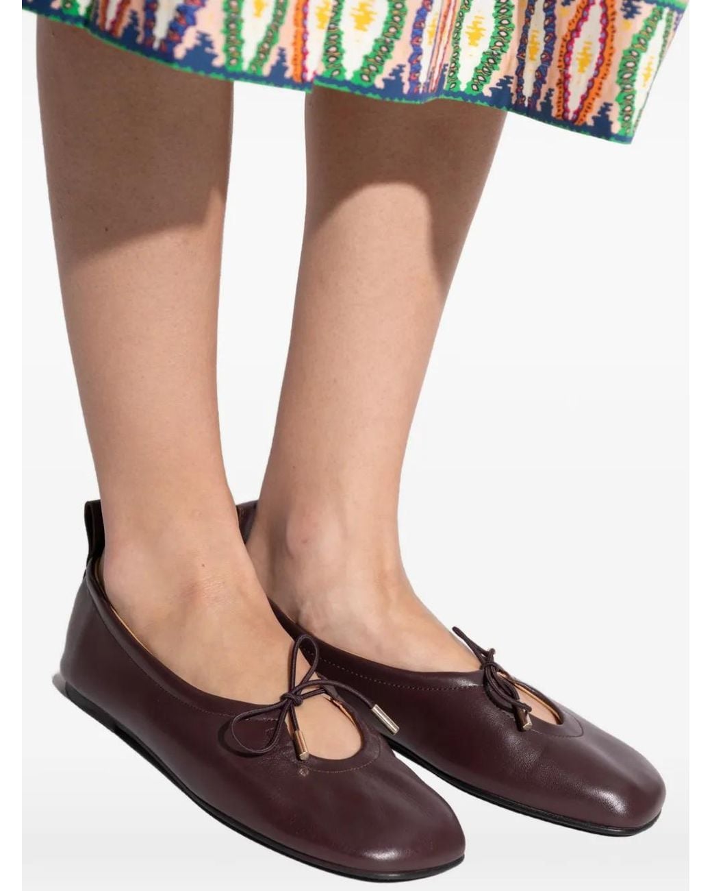 Alohas White Rosalind Leather Ballet Flats