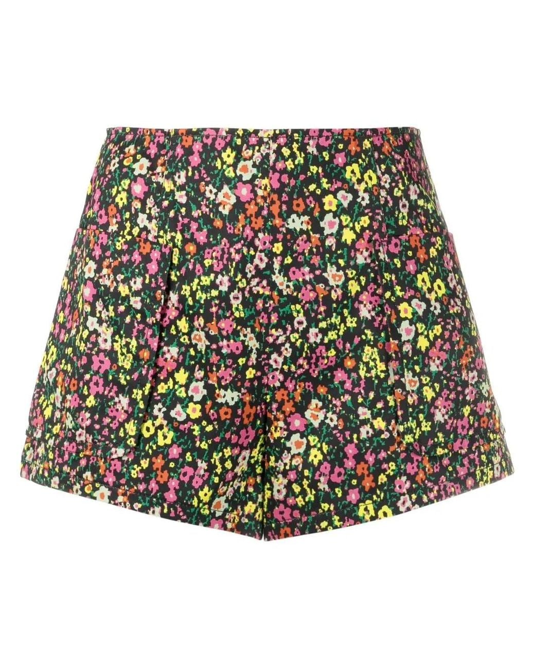 Philosophy Di Lorenzo Serafini Black Ditsy Floral-Print Shorts