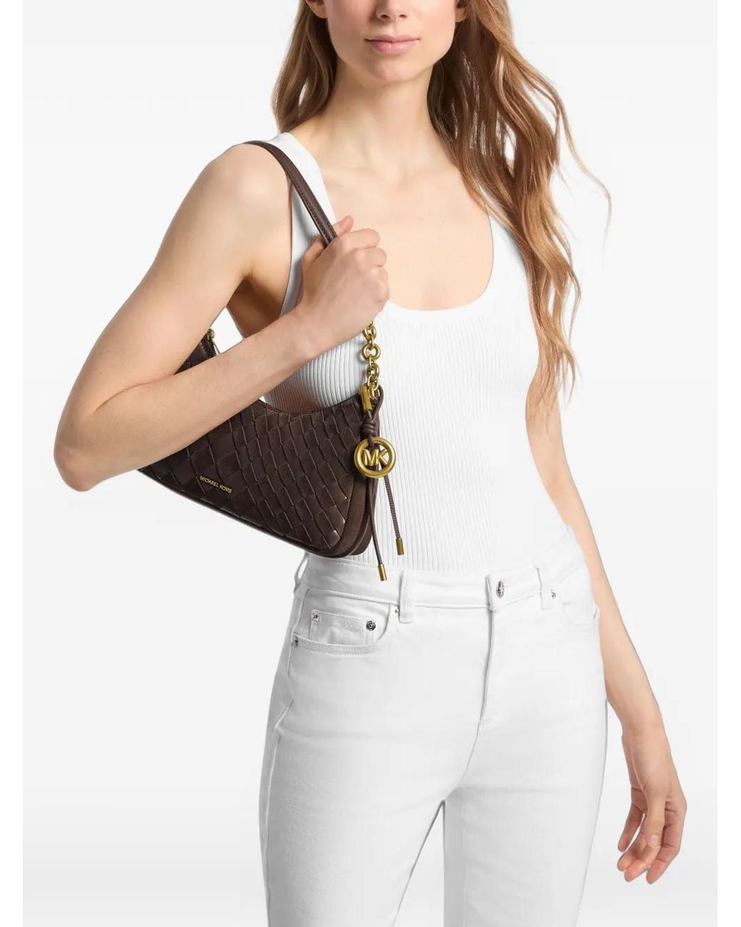 MICHAEL Michael Kors Brown Logo-Plaque Shoulder Bag