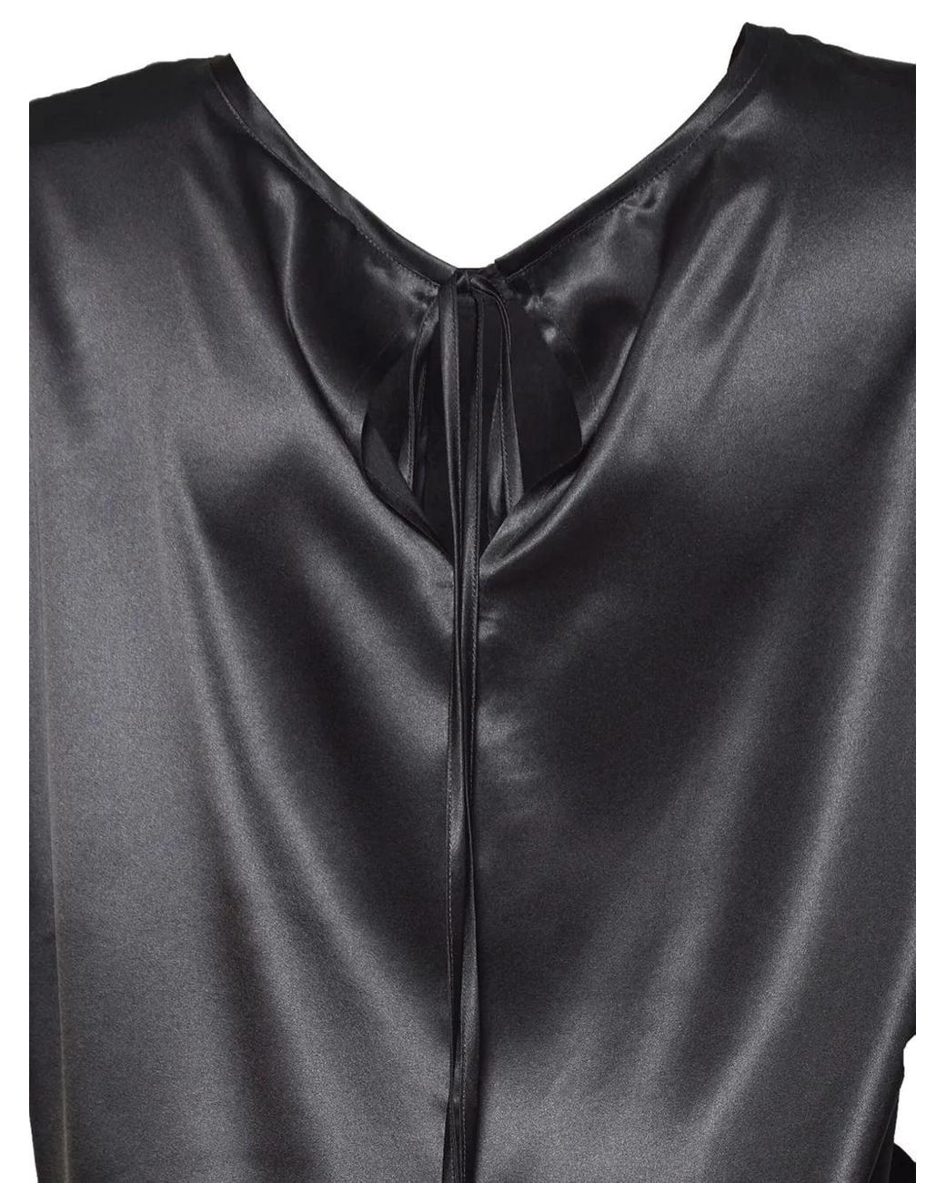 SOLOTRE Black Tie-Detail Top