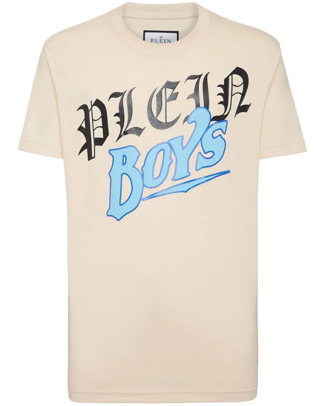 Philipp Plein Blue Slogan-Print Cotton T-Shirt for men