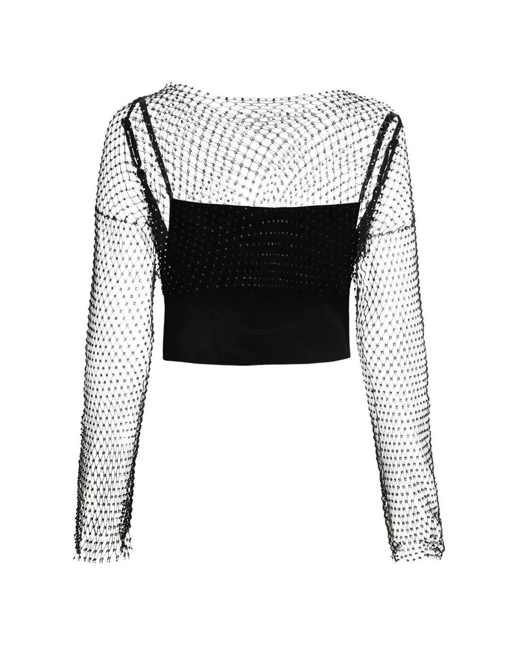 Karl Lagerfeld Black Chainmail Mesh Top