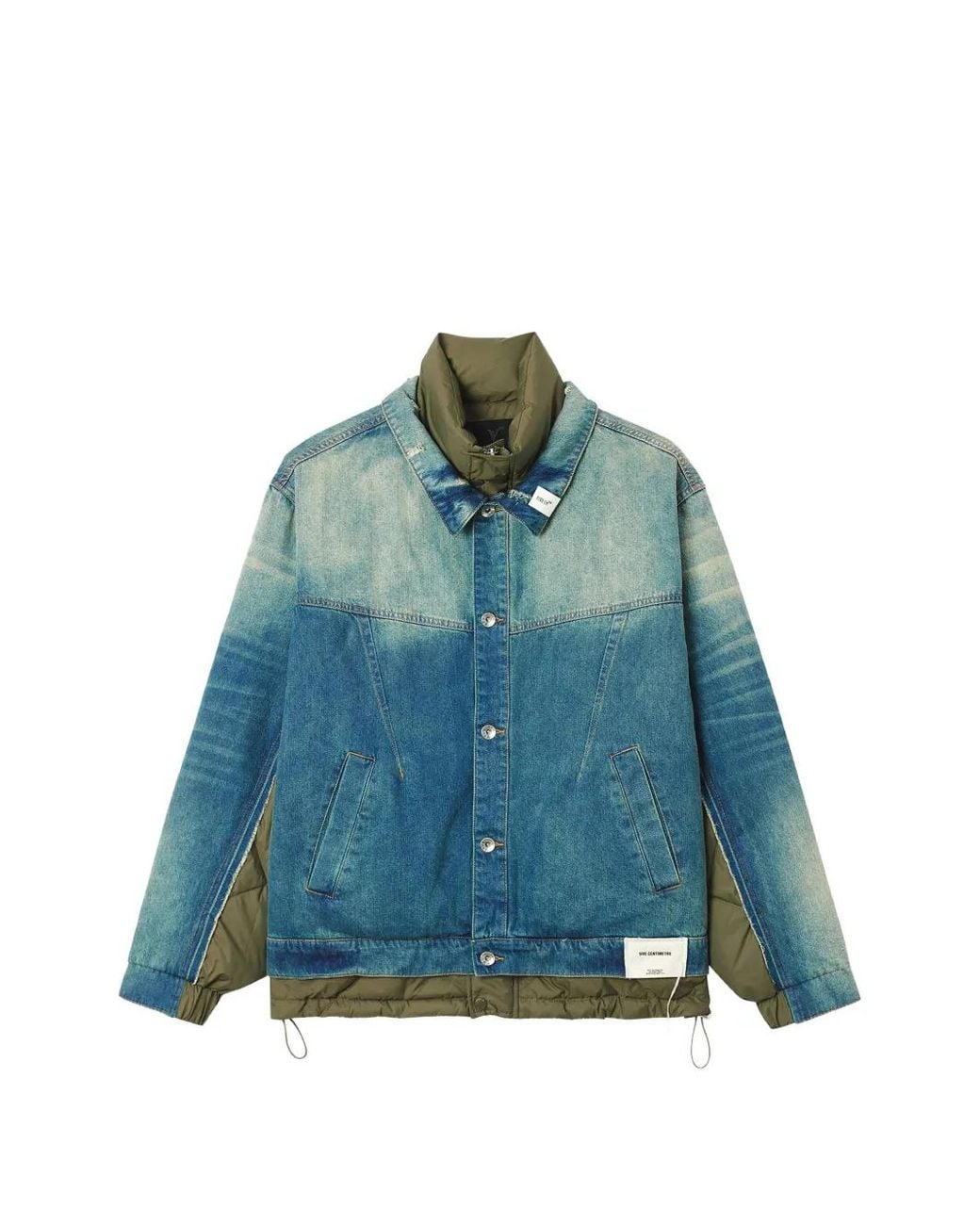 FIVE CM Blue Quilted-Panel Denim Jacket for men