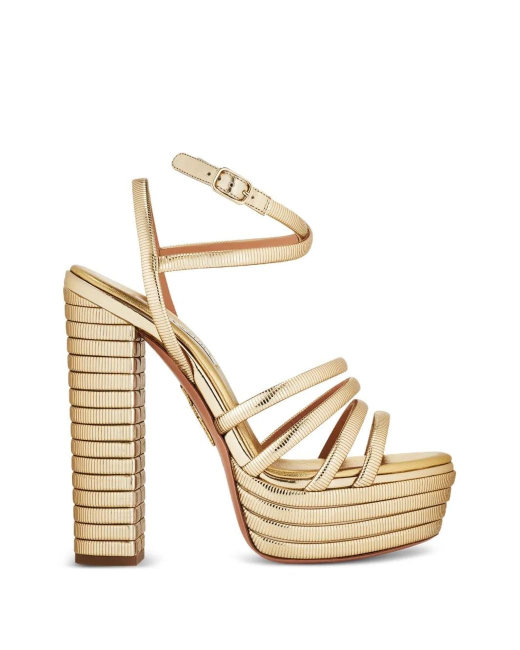 Aquazzura Metallic Heatwave Sandals Plateau 140