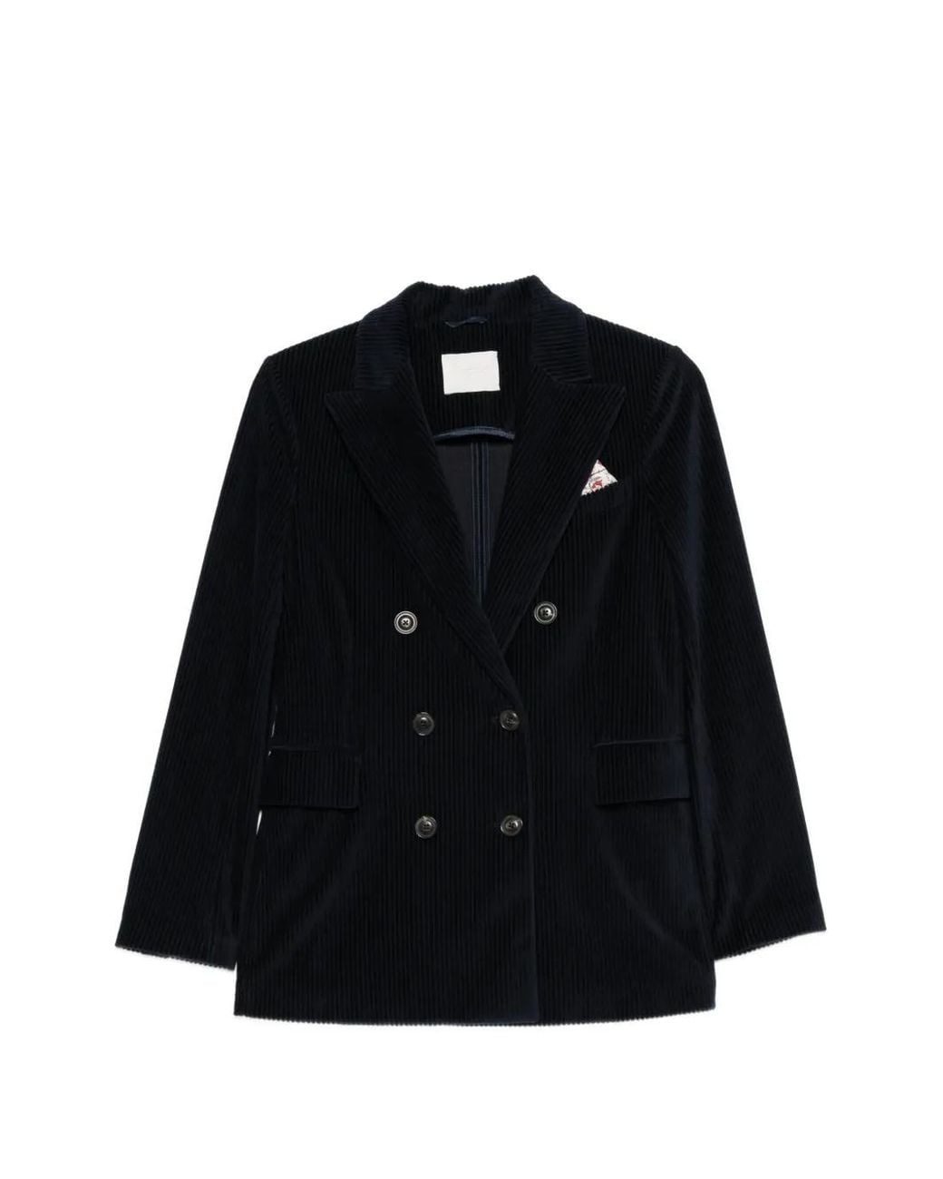 Circolo 1901 Black Double-Breasted Corduroy Jacket