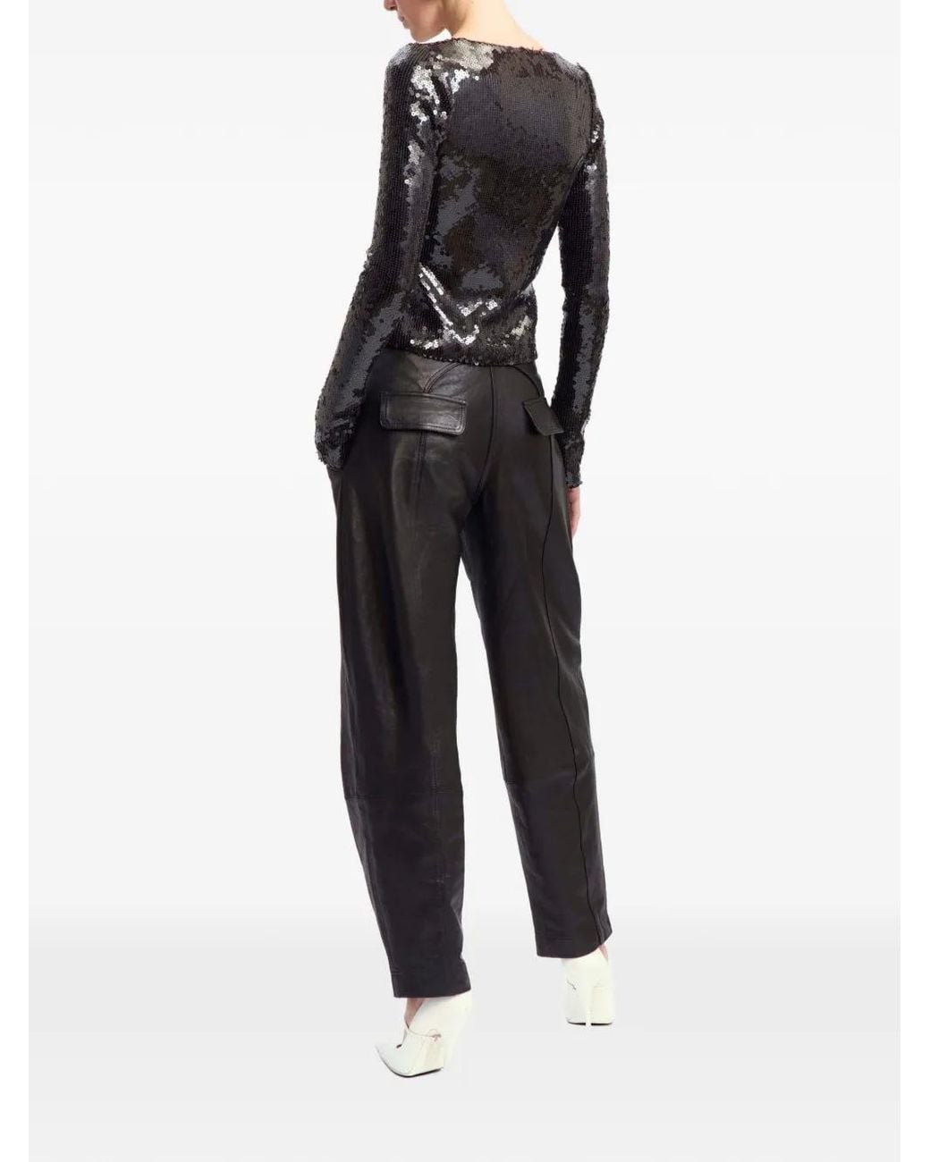 16Arlington Black Elin Paillette-Embellished Cardigan
