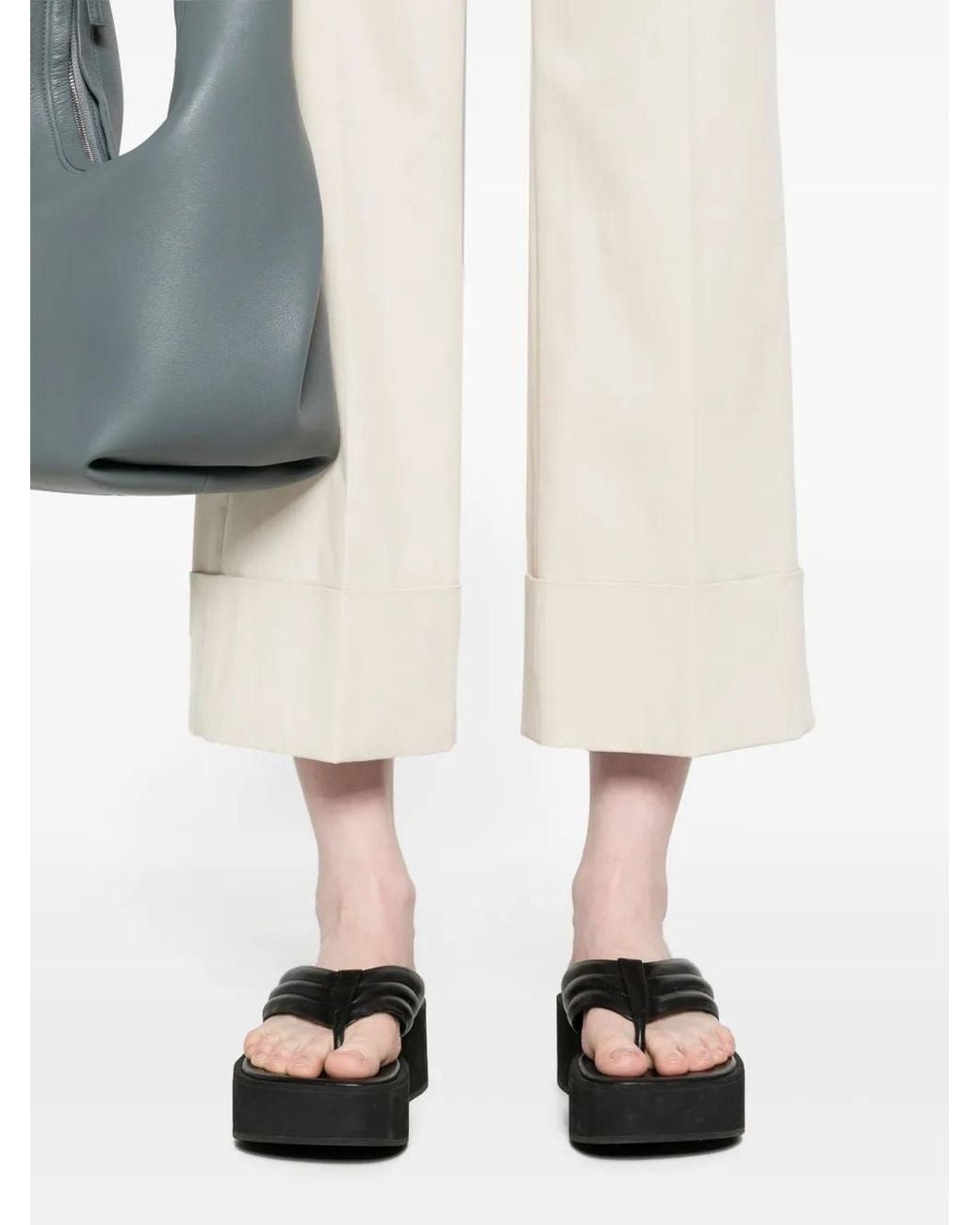 Theory Natural Mid-Rise Cropped Trousers