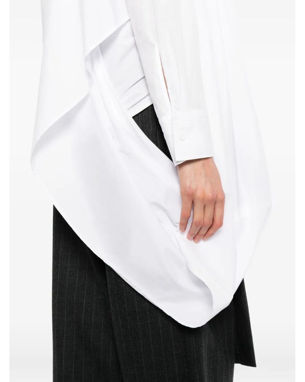 Yohji Yamamoto White Asymmetric Knotted Shirt