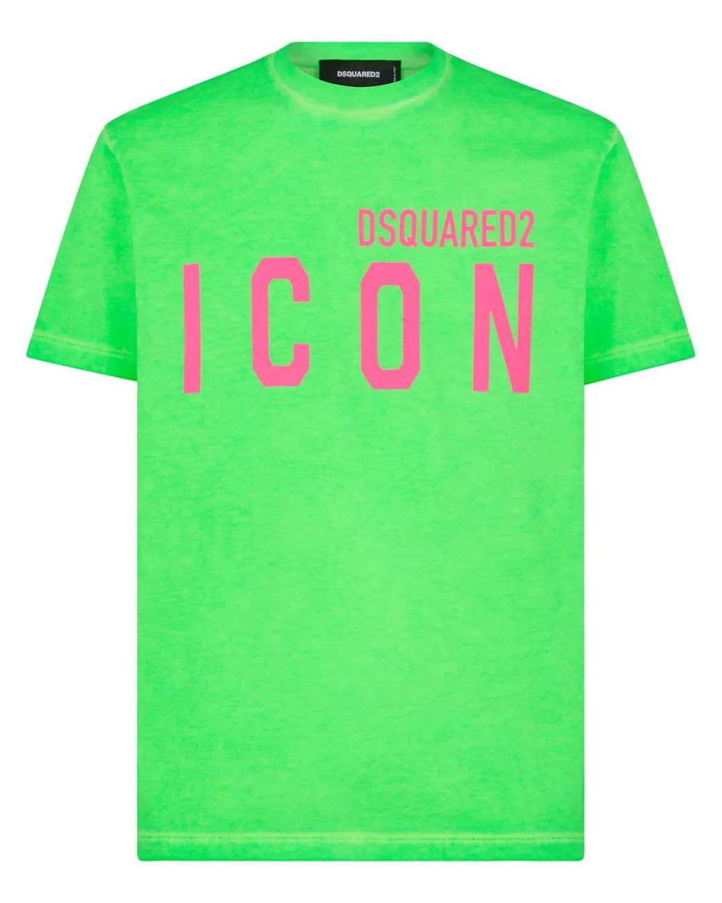 DSquared² Green Cotton Logo-Print Crewneck T-Shirt for men