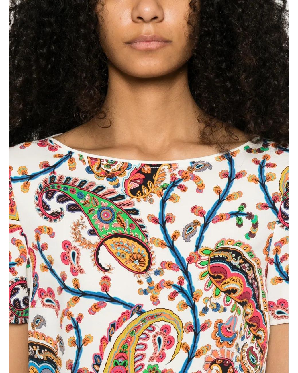 Etro White Paisley Midi Dress