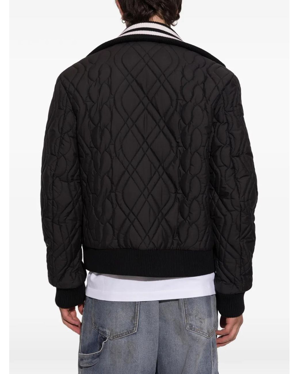 DSquared² Black Veste Matelassée À Patch Logo for men