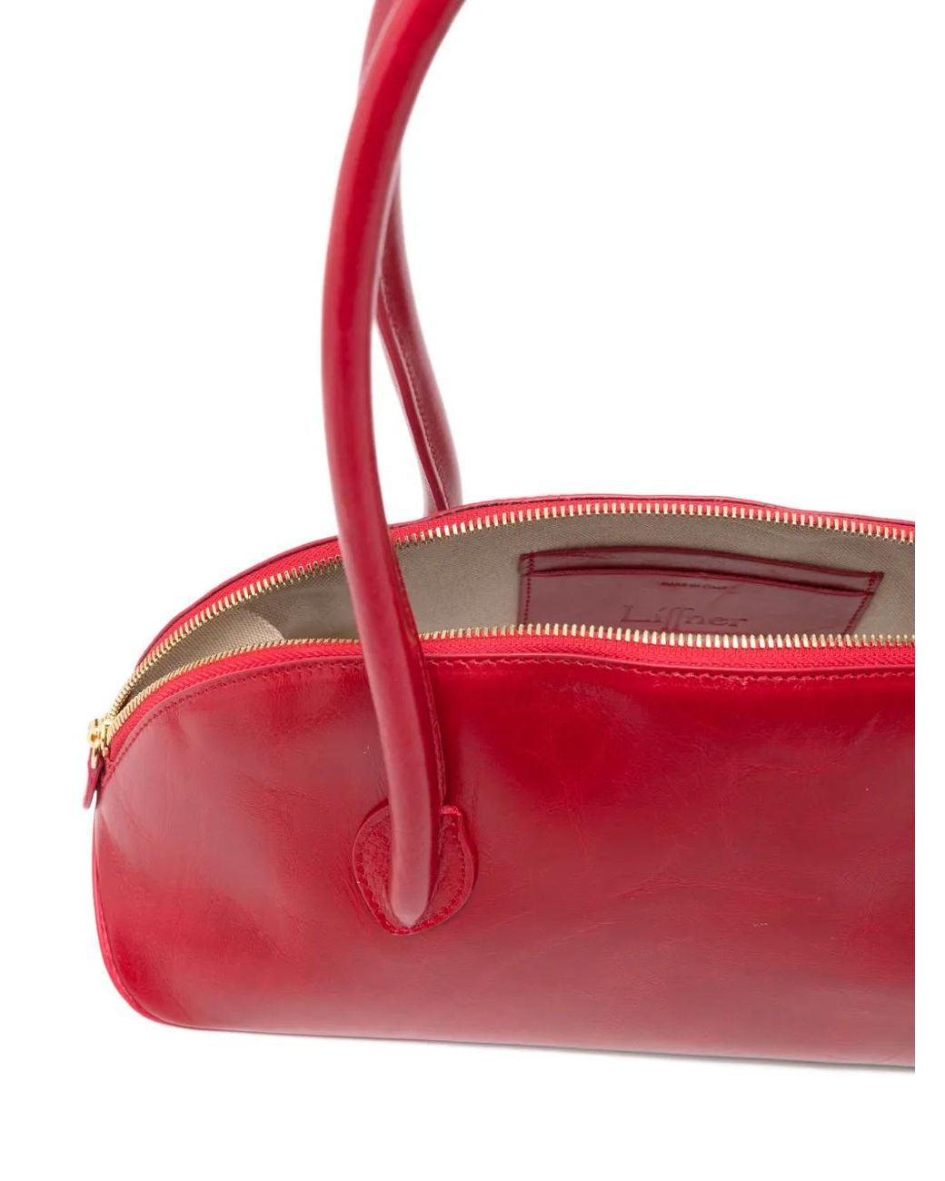 Liffner Red Dome Zipped Shoulder Bag