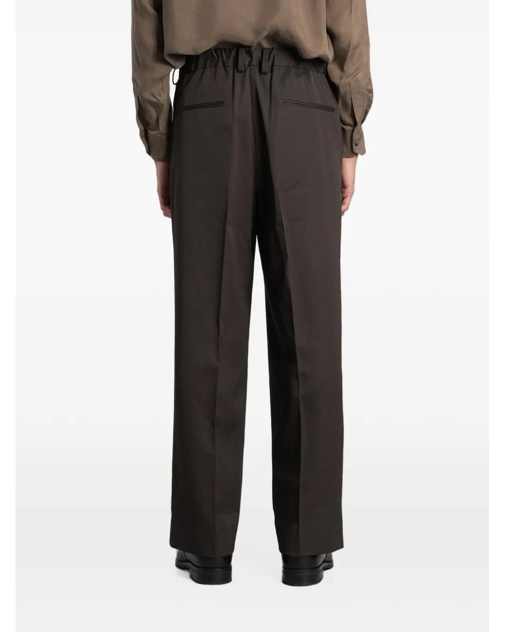 Ssstein Black Pleated Wide-Leg Trousers for men