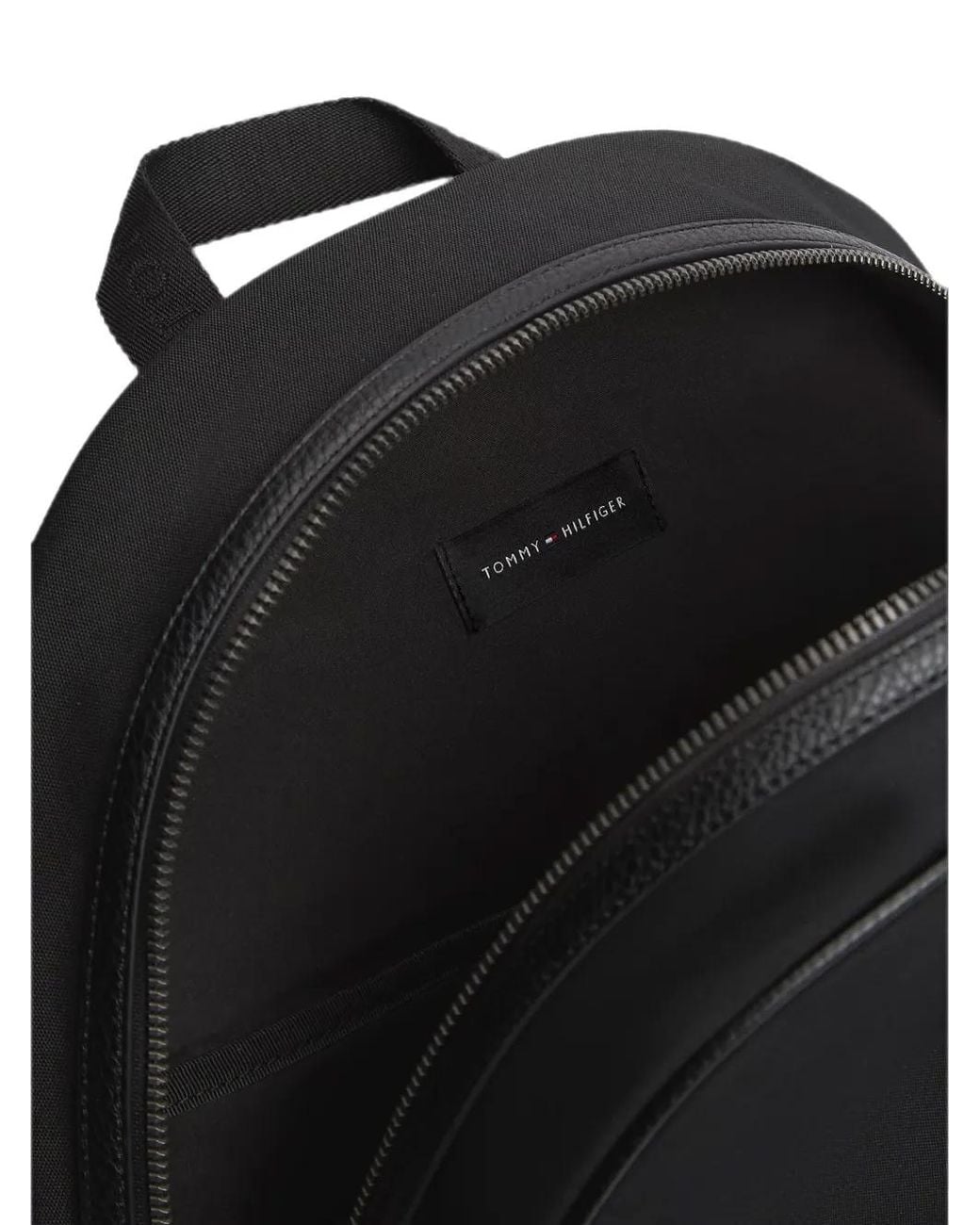 Tommy Hilfiger Black Logo-Print Zipped Backpack for men