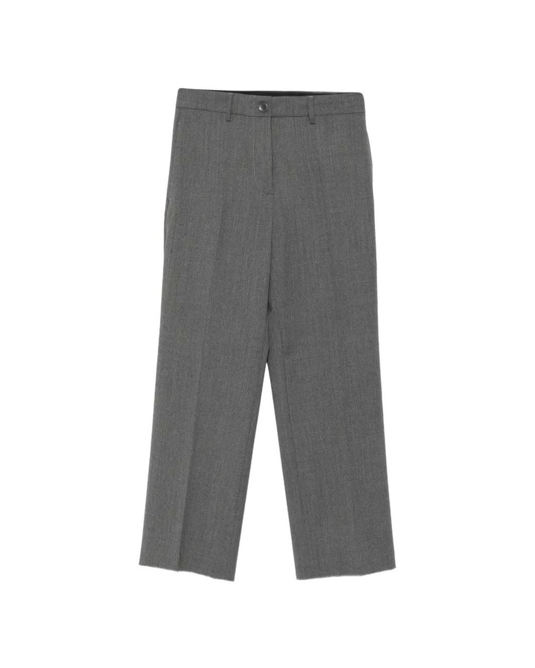 Seventy Gray Pressed-Crease Tailored Trousers
