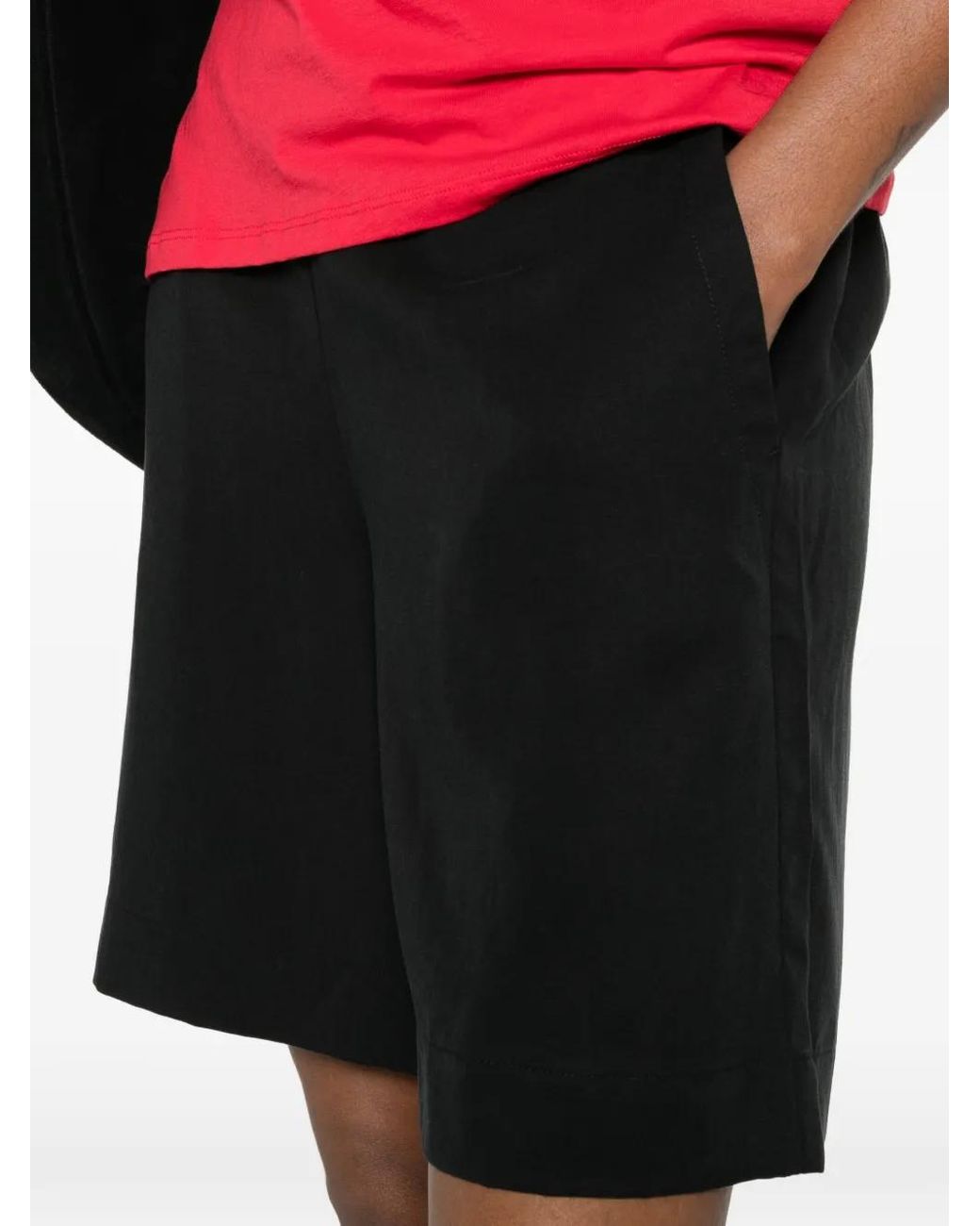 Marc O' Polo Black Pressed-Crease Shorts