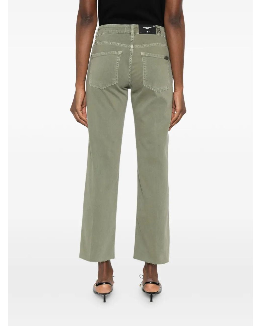 7 For All Mankind Green Calie Straight Ankle Jeans