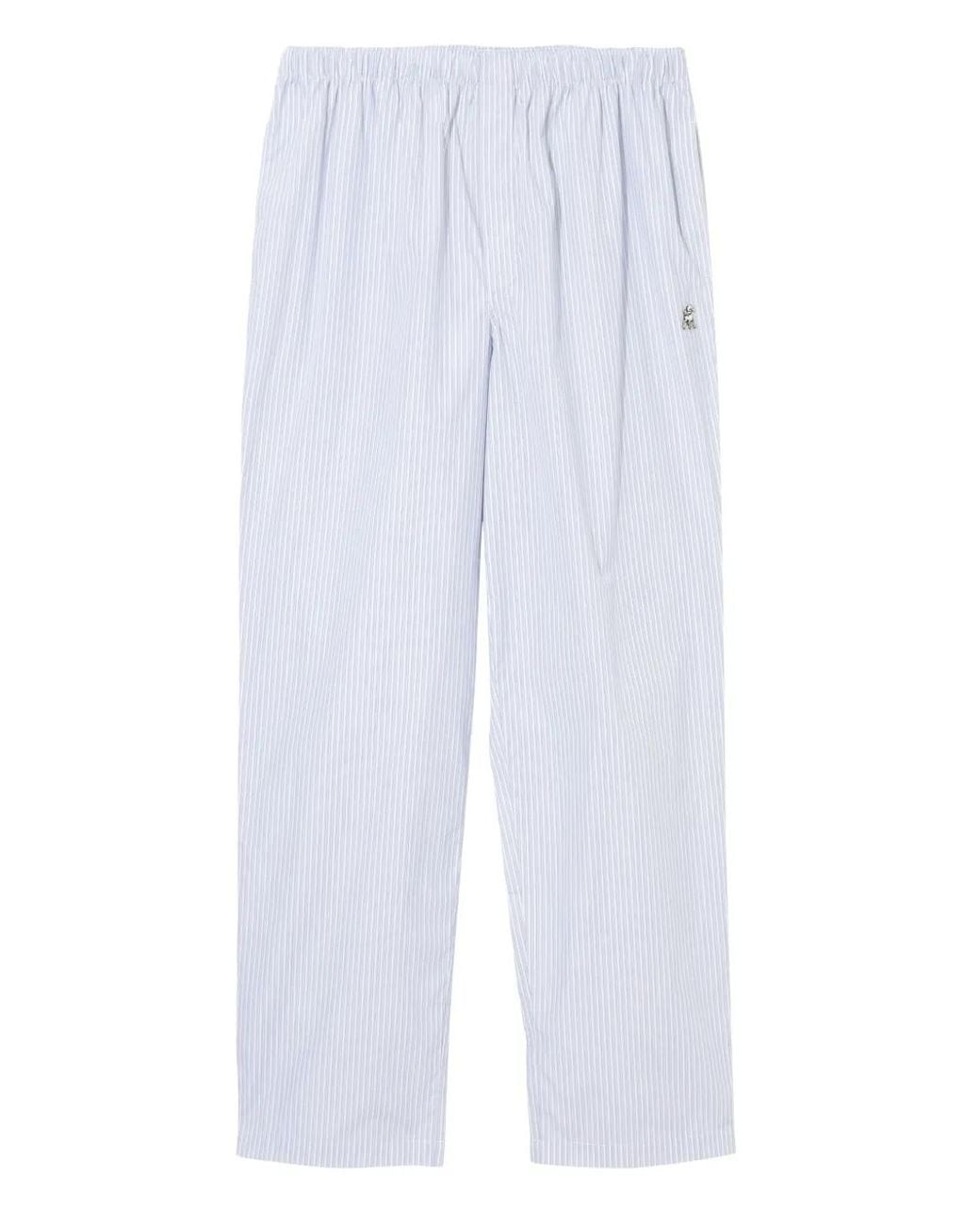 Undercover White Striped Elasticated Trousers for men