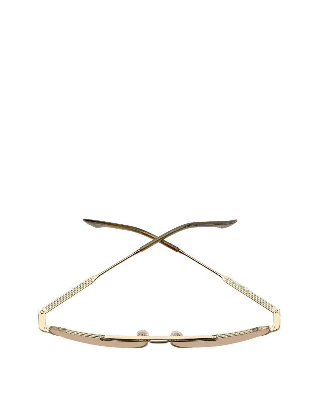 Victoria Beckham Natural Geometric-Frame Sunglasses