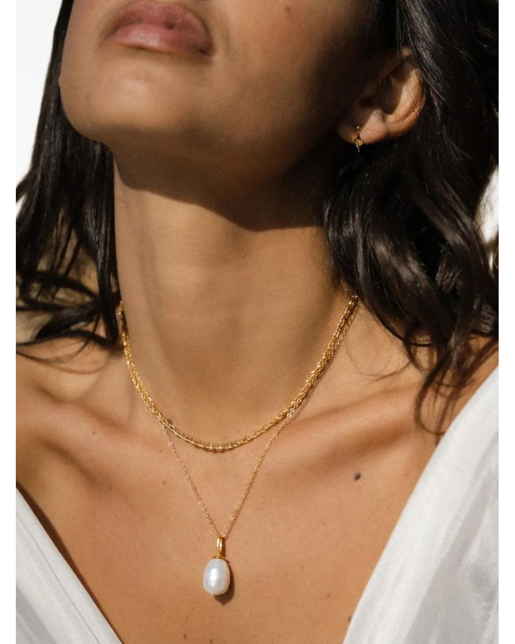 Ottoman Hands Metallic Thea Snake Chain Necklace