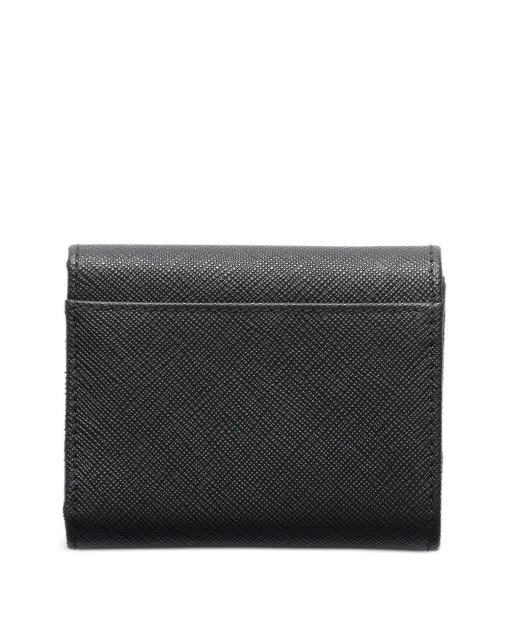 Prada Black Leather Triangle-Logo Wallet