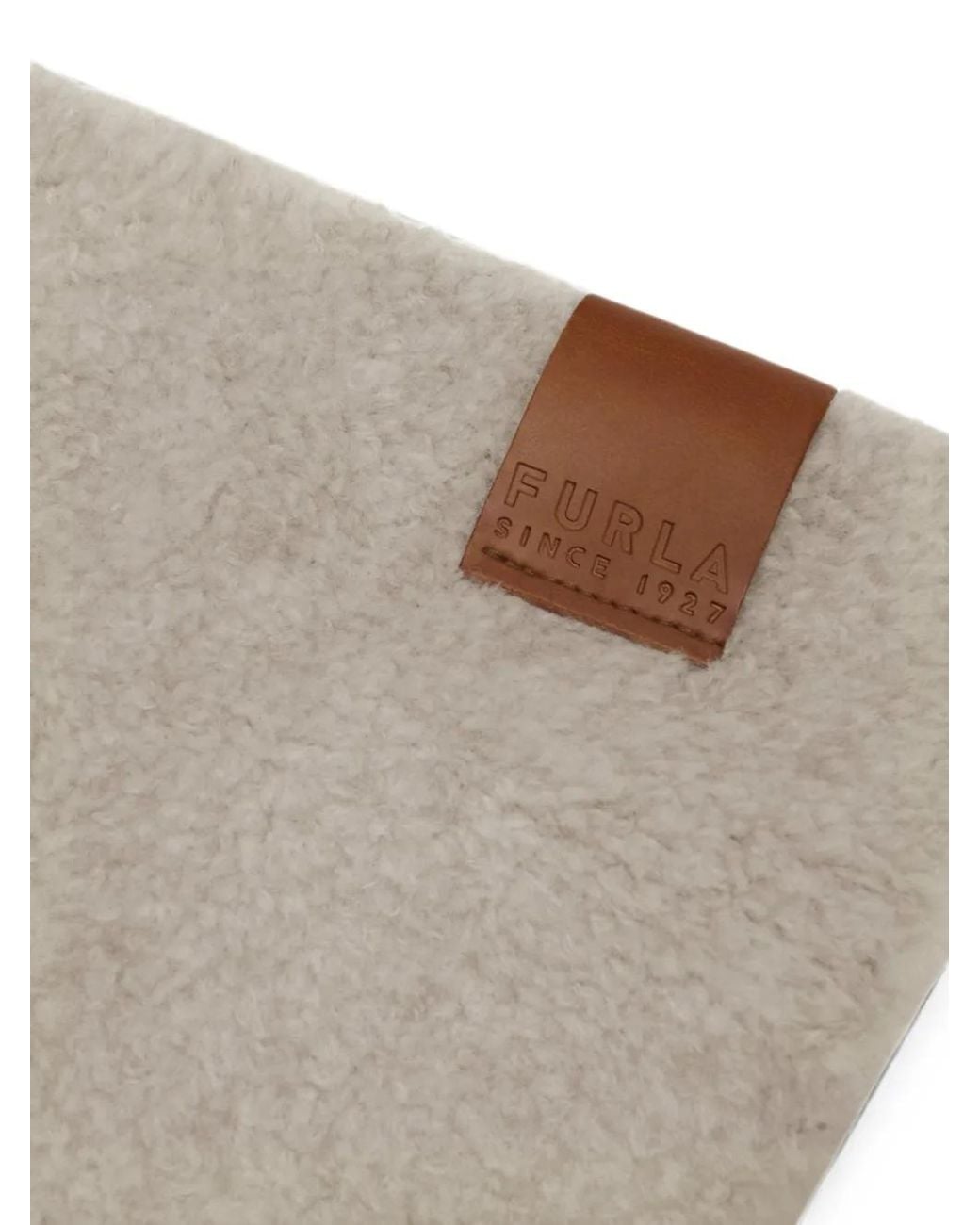 Furla Gray Logo-Patch Scarf