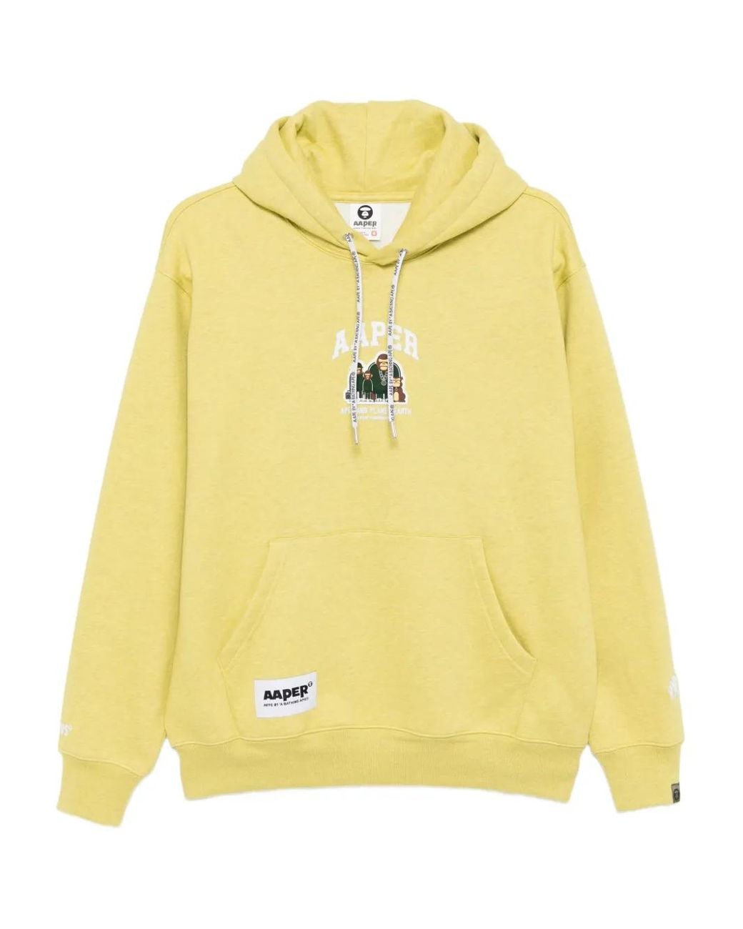 Aape By A Bathing Ape Yellow Logo-Patch Hoodie for men