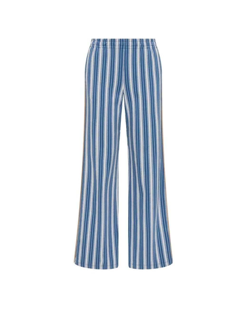 The Upside Blue Palmas Marnie Striped Wide-Leg Track Pants