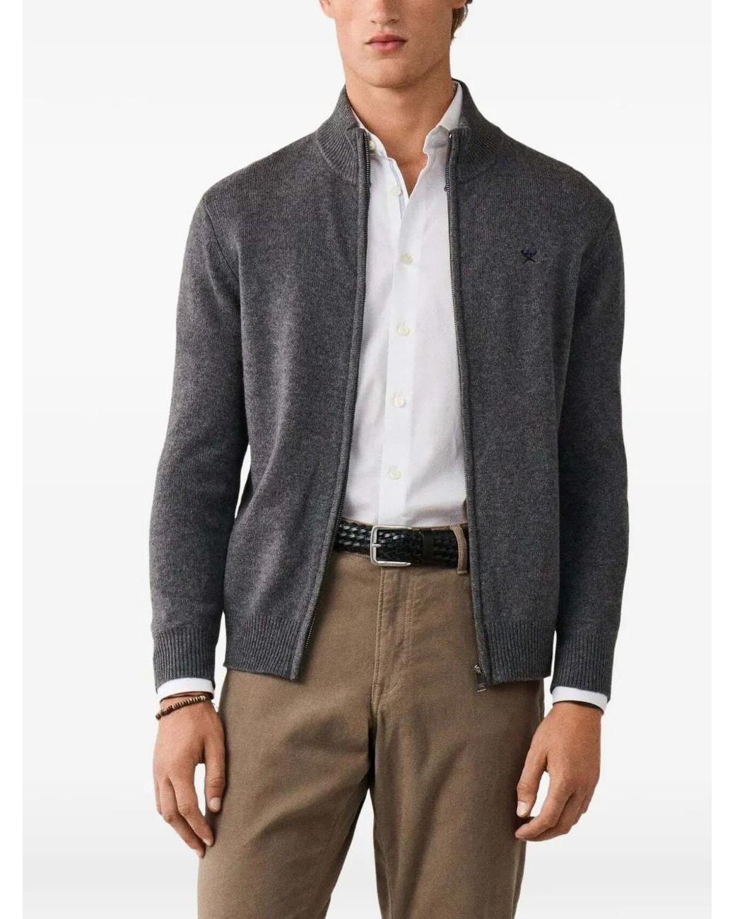 Cárdigan Con Cremallera Hackett de hombre de color Gray