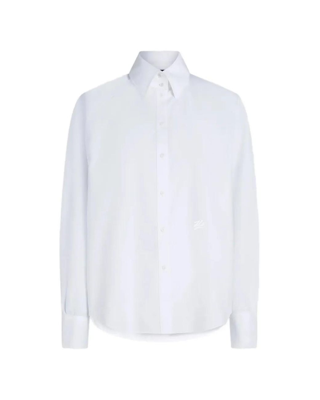 Karl Lagerfeld White Shoulder Pad Poplin Shirt