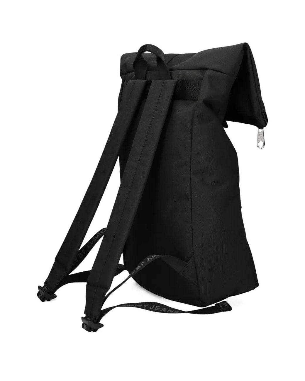 Tommy Hilfiger Black Buckle-Fastening Roll-Top Backpack for men