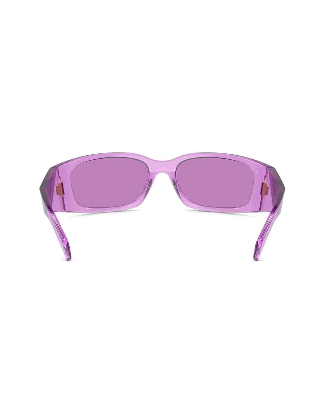 Prada Purple Prada Pr A14S Oval Frame Sunglasses