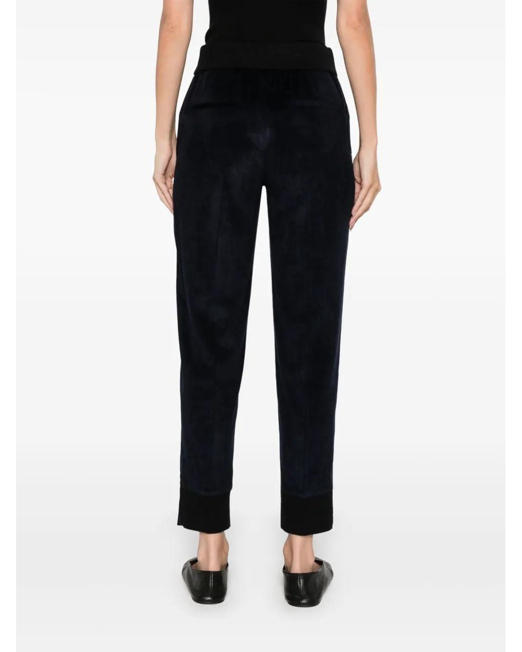 Peserico Black Tapered Needlecord Trousers