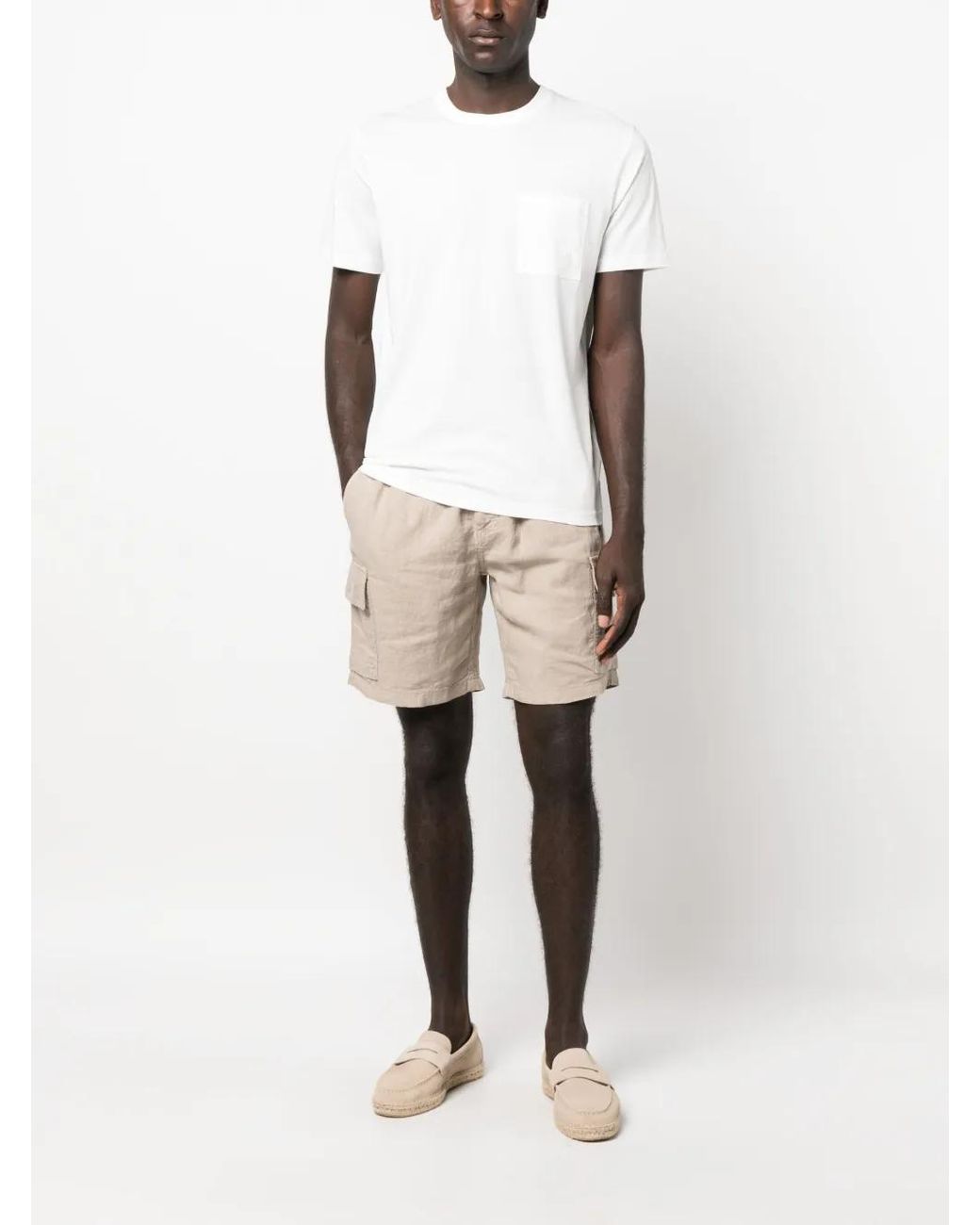 Vilebrequin Natural Logo-Patch Linen Shorts for men