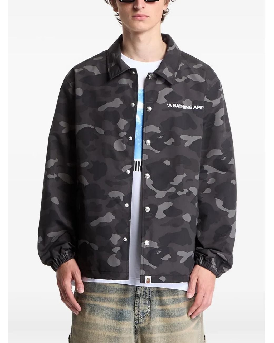 A Bathing Ape Gray Color Camo Bomber Jacket