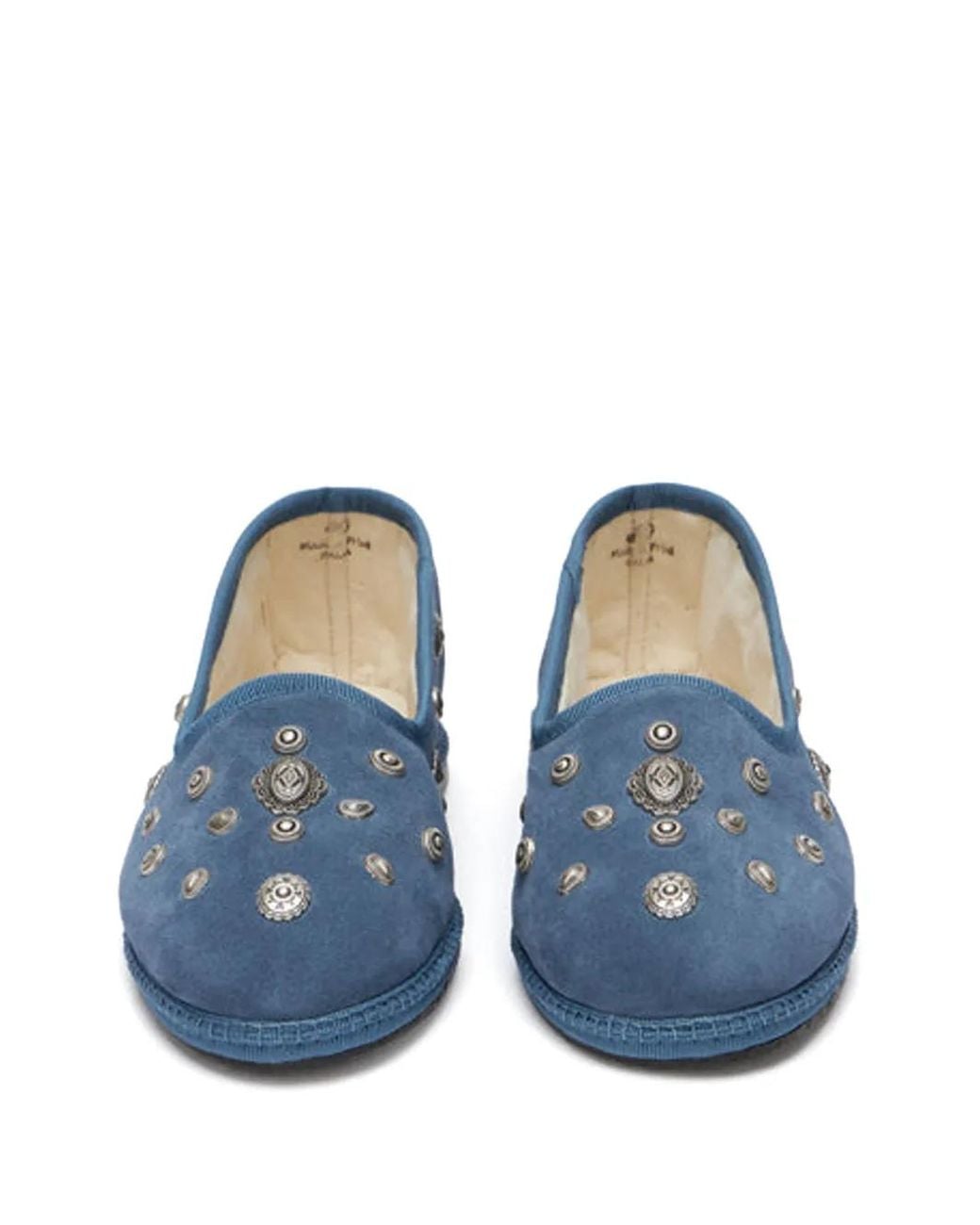 Fortela Blue Frutate Studs Suede Slippers