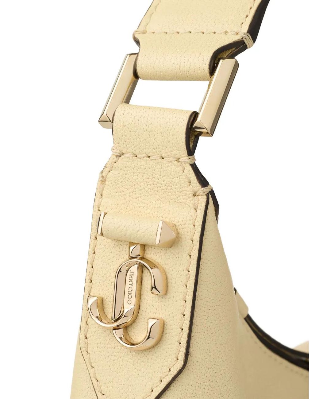 Jimmy Choo White Small Bar Leather Shoulder Bag