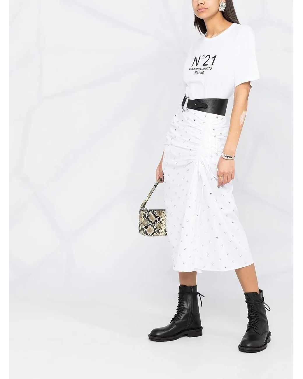 N°21 White Logo-Print T-Shirt