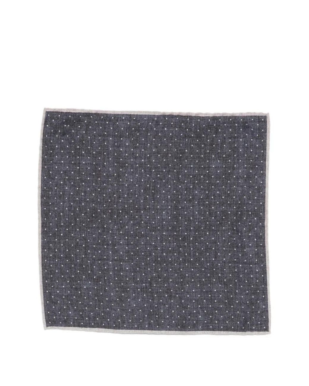 Eleventy Gray Polka-Dot Pocket Square for men