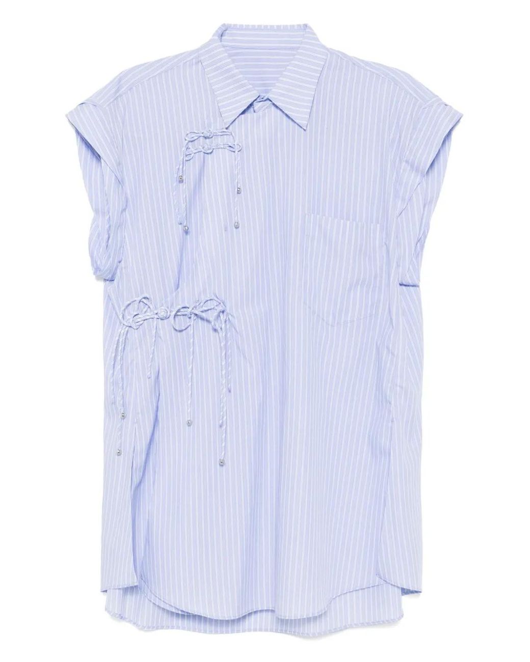 JNBY Blue Striped Sleeveless Shirt