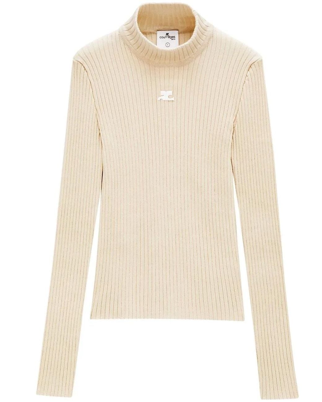 Courreges Reedition Geribbelde Trui in het White
