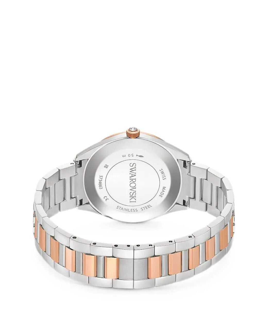 Swarovski White Matrix Crystal-Embellished-Bezel 40Mm Watch