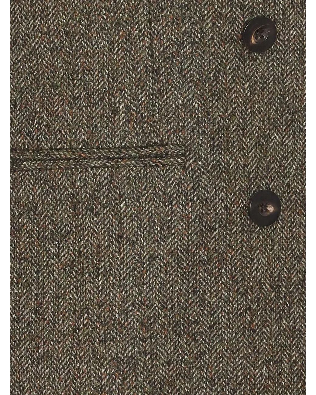 Circolo 1901 Green Herringbone-Pattern Double-Breasted Jacket