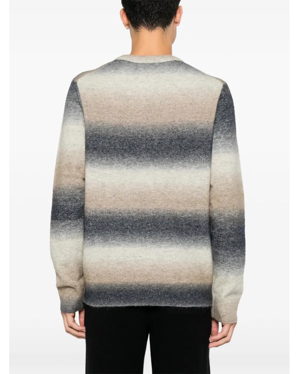 Samsøe & Samsøe Gray Gradient-Effect Striped Sweater for men