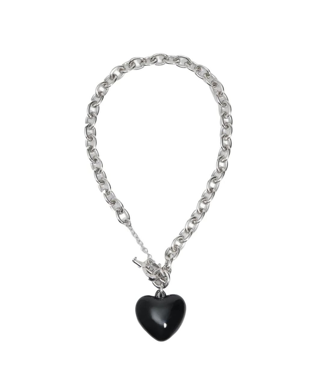 Bimba Y Lola White Heart Chain Necklace