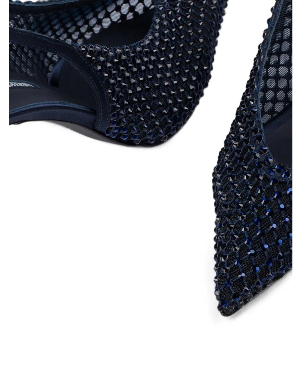 Le Silla Blue Gilda Crystal-Embellished Slingback Pumps
