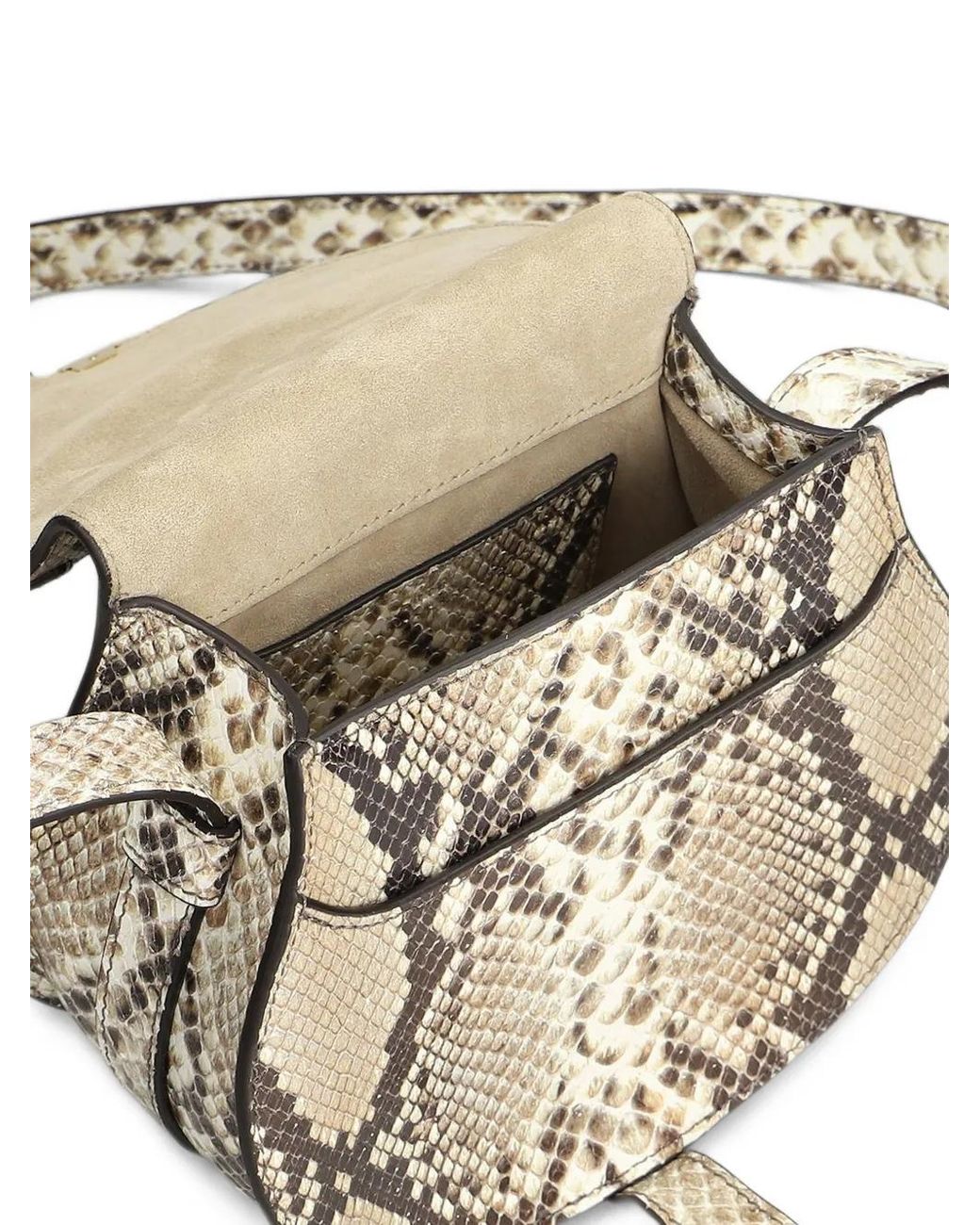 Chloé Metallic Marcie Python-Print Shoulder Bag