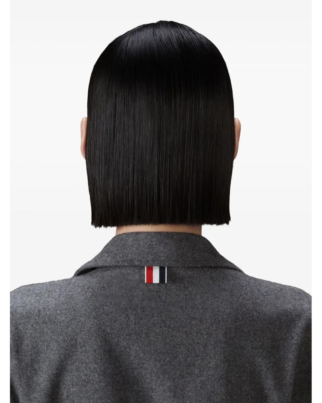 Thom Browne Gray Manteau À Détail 4 Bandes Signature