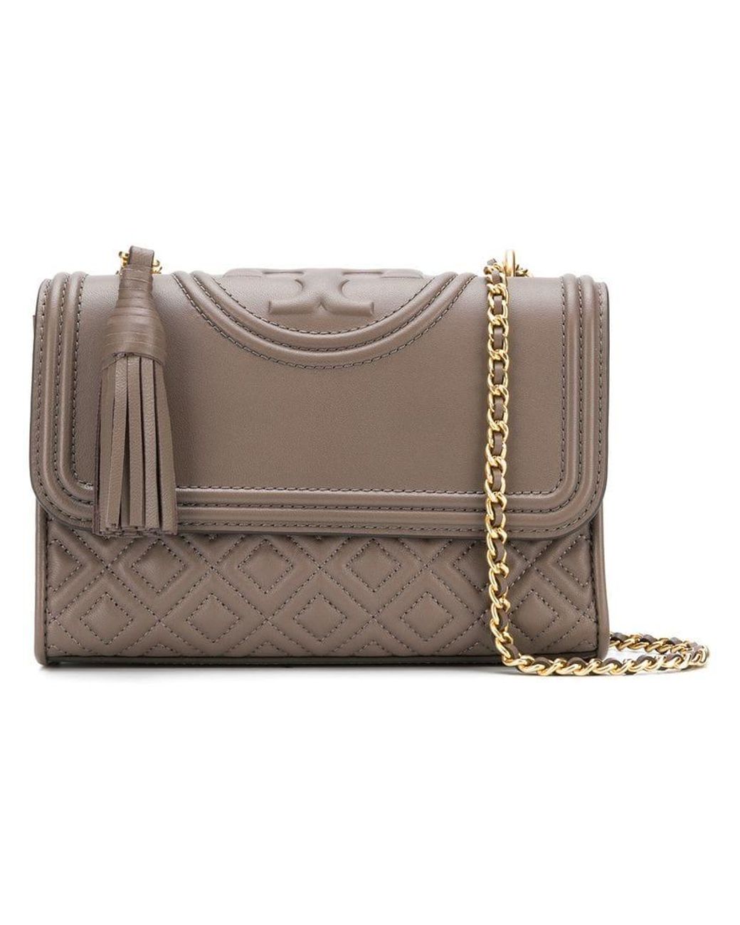 Tory Burch Fleming Small Convertible Shoulder Bag in Gray | Lyst