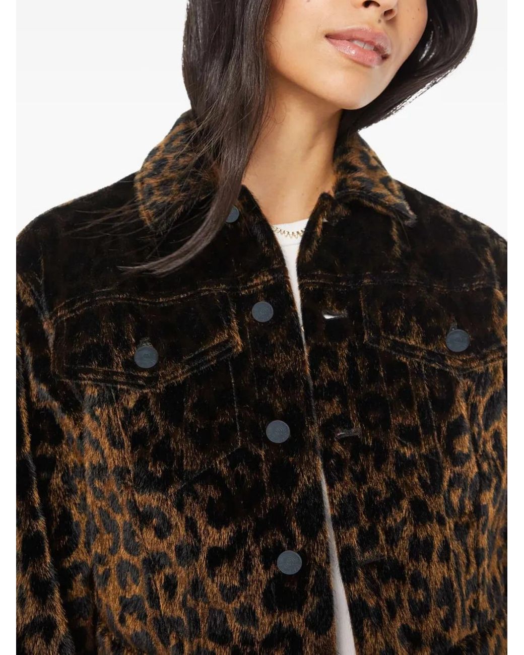 Mother Black The Short Stack Leopard Jacket